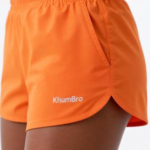 KhumBro Women Casual Orange Cotton High <b>Waist</b> <b>Elastic</b> <b>Waist</b> Running Sport Shorts <b>Skirts</b> Pockets Quick Dry Knitted Fit Regular - Product Image 2