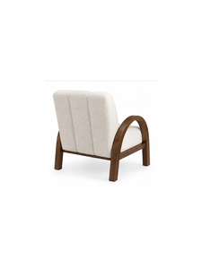 Sillón Moderno Tapizado con Cojín de Lino y Estructura de Madera, Diseño de Mediados de Siglo para Comedor y Sala de Estar - Product Image 2
