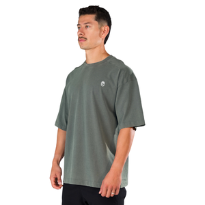 Camiseta de Manga Corta Gris Lavada para Hombre, Cómoda, de Algodón Premium, Informal, Moderna, para Gimnasio, Venta al Por Mayor - Product Image 4