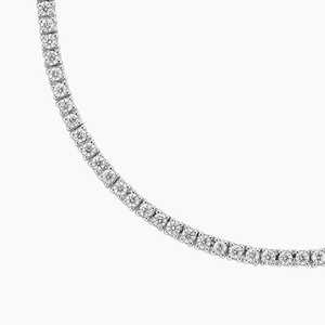 Lab Grown Diamond Tennis <b>Necklace</b> 2.95 Carat Four Prong 10K White Gold IGI Certified Rhodium Plated Classic Luxury <b>Statement</b> - Product Image 3