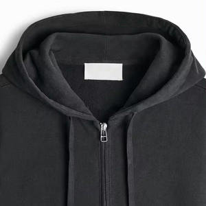 Sweat à capuche zippé en molleton brodé sur mesure de haute qualité, double couche, épaules tombantes, coupe oversize, 100 % coton, écologique - Product Image 5