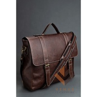 Vente en gros d'usine Sacs pour ordinateur portable à bandoulière de voyage couleur marron foncé business personnalisés Sacs porte-documents de messager en cuir véritable Sacs pour hommes