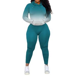 Ensemble de survêtement pour femmes grande taille à manches longues à capuche écologique pour la course à pied et les sports Vente en gros Personnalisé Nouveau style Haute qualité - Product Image 1
