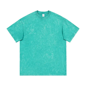 T-shirt en coton vert surdimensionné pour homme, style décontracté à manches courtes, tricoté uni, idéal pour l'été - Product Image 6