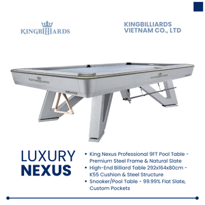 King Nexus High-End 9FT Billiards <b>Table</b> 99.99% Flat Slate Premier Rubber OEM Vietnam - Product Image 5