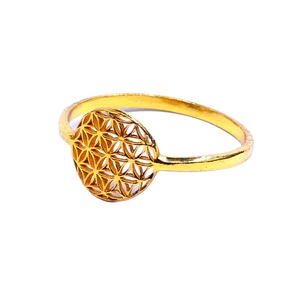 Sterling Silver 925 Gold-Plated Flower <b>Ring</b> for Engagement & Wedding Unisex - Product Image 1