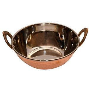 Olla Kadai de Latón Grueso con Asas de Hierro, Wok de Latón Hecho a Mano, Utensilios de Cocina Tradicionales Indios para Decoración del Hogar y Restaurantes - Product Image 1