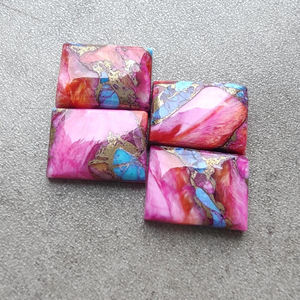 Cabochon rectangulaire en turquoise d'huître épineuse rose AAA+ |   Pierre précieuse calibrée non montée pour bijoux faits à la main - Product Image 2