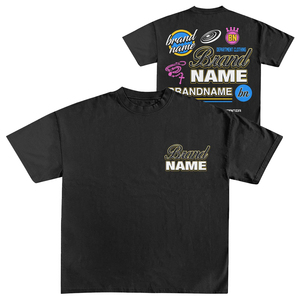 เสื้อยืดแขนสั้นสีดำสำหรับผู้ชาย แบรนด์ OEM/ODM ทรงปกติ คอกลม สไตล์ลำลอง พิมพ์ลาย ผ้าเจอร์ซีย์คอตตอน สตรีทแวร์ - Product Image 1