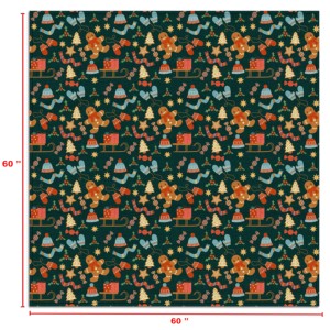 Nappe de Noël à motifs imprimés, couleur et taille personnalisables, nappe carrée à prix compétitif. - Product Image 5