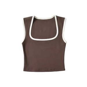 Débardeurs côtelés sans manches pour femmes, doux, extensibles, décontractés, écologiques, à séchage rapide, respirants, en Spandex/Coton, col rond - Product Image 2