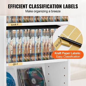 Mobiletto portaoggetti a 5 livelli per CD e DVD, scaffale regolabile per 240 CD, protegge e organizza musica, film e video - Product Image 5