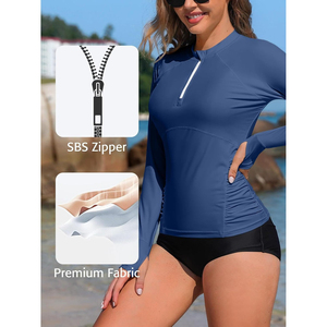 <b>Womens</b> Slim Fit Rash Guard Long Sleeve Breathable Stretch Sports <b>Swim</b> <b>Shirt</b> Comfortable Quick Dry Outdoor Activewear - Product Image 4