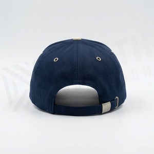 <b>Navy</b> Blue Checkered Baseball Cap 6-Panel Adjustable Brim Unisex Casual <b>Hat</b> - Product Image 2