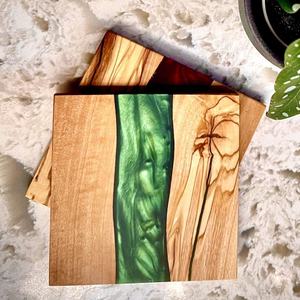 Luxury square Live Wood Resin <b>Drink</b> <b>coaster</b> Wooden Coster Premium Wood Resin <b>coaster</b> - Product Image 1