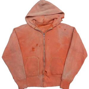 Fabricants de sweats à capuche zippés personnalisés en coton épais, coupe carrée, brodés, effet vieilli et délavé à l'acide - Product Image 1