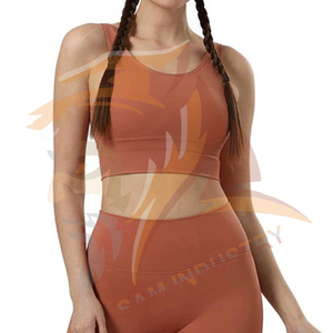 Conjuntos de Yoga Transpirables de Secado Rápido, de Alta Calidad, Personalizables con Logotipo Frontal, 100% Algodón, Conjunto de Yoga de 2 Piezas para Mujer - Product Image 6
