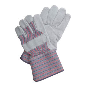 Guantes de Trabajo de Cuero Premium con Palma Reforzada, Correa de Muñeca Ajustable, Puño de Lona Rayado, Diseño Flexible para el Pulgar, Uso Pesado y Multiusos - Product Image 1