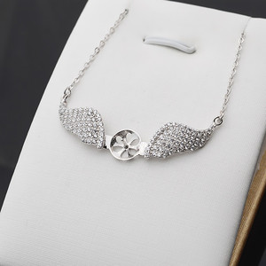 จี้ปีกนางฟ้าเงินแท้ S925 พร้อมสร้อยคอแบบโซ่ยาว 9-10 นิ้ว อุปกรณ์ DIY จี้แฟชั่น 364 แบบ - Product Image 5