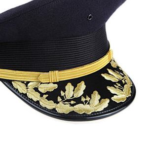 Gorra de Marinero Blanca, Negra y Gris al por Mayor con Parche de Logotipo Bordado en Relieve, Insignia OEM, Gorra de Capitán de Uniforme - Product Image 2
