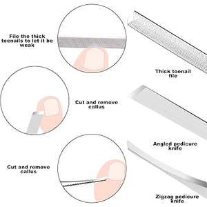 Outils de manucure professionnels de qualité supérieure, lime à ongles double face en acier inoxydable, outil pour enlever les cuticules, traitement des ongles incarnés - Product Image 5