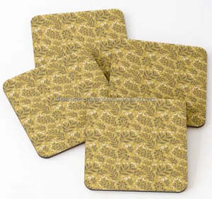 ที่รองแก้วไม้ขัดเงา4ชิ้นชุดงานฝีมือช่างฝีมือพิมพ์ลายอาเกตที่รองแก้วเสิร์ฟชาที่รองแก้วตกแต่งสไตล์ความรักงานฝีมือตามธรรมชาติ - Product Image 3