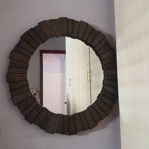 DAPHOCO 001 <b>Extendable</b> Convertible Eclectic Electric-Free Makeup <b>Mirror</b> Large Decorative Wall Faux Shagreen Handmade 100% - Product Image 4