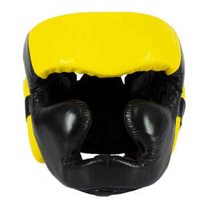 Protection de tête de boxe en cuir synthétique PU de haute qualité, vente en gros OEM, avec logo personnalisé et double protection - Product Image 1