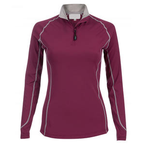 Camisa de equitación de lujo para mujer, transpirable, de compresión, capa base ecuestre de spandex/algodón, de secado rápido, personalizable - Product Image 4