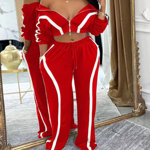 Conjunto Deportivo Casual de 2 Piezas para Mujer, Chaqueta de Manga Larga, Pantalones Deportivos, Atuendo Deportivo Informal para el Día a Día - Product Image 2