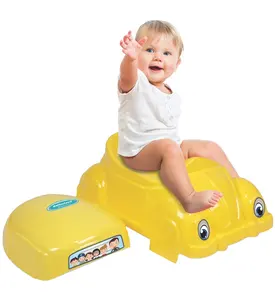 Hot Sale Comfortable Yellow Color Kids Children Toddler Infant Potty Training Plastic Car Curved Shape Smooth Surface