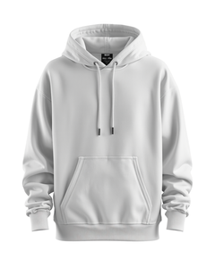 Sweat-shirt à capuche blanc pour homme, coupe classique, en molleton de coton, pull décontracté avec poche, vêtement d'automne - Product Image 1