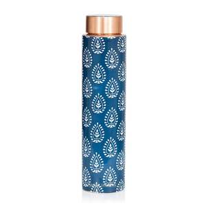 Ensemble moderne de bouteilles d'eau en cuivre avec 2 gobelets, finition gris et or rose, vaisselle portable pour les voyages - Product Image 6