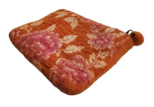 Porte-monnaie en feutre de coton et de laine de style vintage fait à la main petit portefeuille pour enfants à la mode avec fermeture éclair - Product Image 2