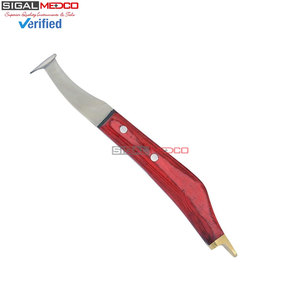 Professional Hoof Knives Set of Left and Right Handed with Brass Horseshoeing Topper Razor Edge <b>Sharpened</b> Stainless Steel Blades - Product Image 2