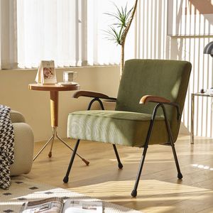 Sillón Moderno con Respaldo Alto, Tapizado en Tela con Patrón Colorido, Sillón Acolchado Suave para Sala de Estar con Patas de Metal - Product Image 1