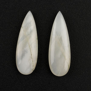 Perles de pierre de lune naturelle blanche de haute qualité, forme poire briolette 10x30mm, pierres précieuses en vrac calibrées pour la fabrication de bijoux - Product Image 1