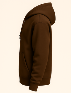 Sudadera con Capucha Tejida Marrón para Hombre con Estampado Gráfico de Demonio Impermeable, Estilo Urbano Atrevido y Moderno para Uso Casual - Product Image 2