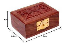 Wooden <b>Small</b> Storage Purse <b>Box</b> Jewellery <b>Box</b> for Women Jewel Organizer, Gifts Item, (Size - 3 x 2 Inches) - Product Image 5