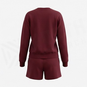 2 Piece High Quality Formal Solid Above Knee Home Wear Suit Short Sleeve T Shirt and Shorts <b>Twin</b> <b>Set</b> for Women - Product Image 2