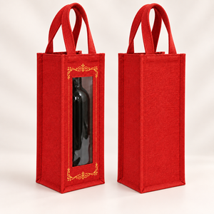 Sacs cadeaux pour bouteilles de vin en jute naturel laminé imprimé 13x36x13 cm Logo personnalisé Vente en gros OEM Marque privée Modèle SNC139A - Product Image 6