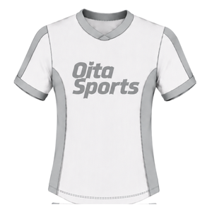 Camiseta de Rugby Blanca Gris Claro de Manga Corta con Cuello en V, Uniforme de Equipo Personalizado, Transpirable, para Entrenamiento Deportivo - Product Image 1