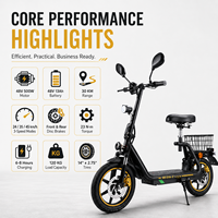 M5 ELITE 48V 500W Yetişkinler İçin Oturmalı Elektrikli Scooter, Arka Sepetli Katlanabilir E-Scooter, Avrupa için CE EEC Sertifikalı