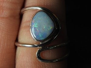 Australian <b>Opal</b> <b>Ring</b> Adjustable-925 Sterling Silver-October Birthstone-<b>Opal</b> Doublets-Handmade Jewelry-Gift For Her-MS - Product Image 6