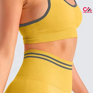 CARE MASTER <b>Top</b> Trending New Arrival <b>Low</b> Price Bulk Quantity Breathable Women Bra & Short Set with Front Logo for Yoga - Product Image 3