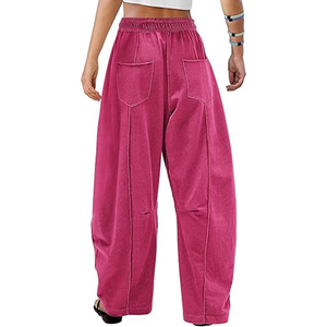 Women Breathable Cargo Sweatpants Wide Leg Pants High Waist <b>Drawstring</b> Casual Loose Fit Joggers - Product Image 5