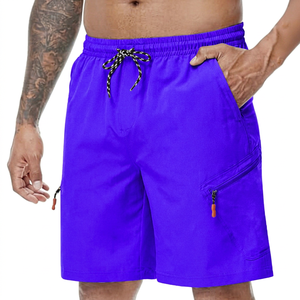 Men's Beige Quick Dry Bermuda <b>Shorts</b> With Zip Pockets Drawstring Waist Casual Style - Product Image 6