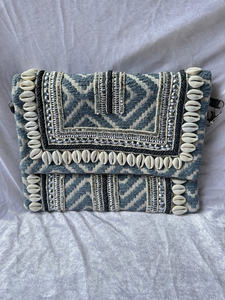 Bolso de hombro con solapa y adornos de conchas estilo bohemio de lujo indio, bolso bandolera étnico geométrico para mujer - Product Image 3