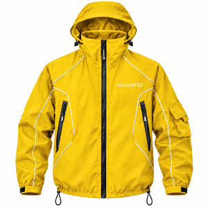 Purple Custom Logo <b>Men</b>’s <b>Hooded</b> Windbreaker <b>Jacket</b> Lightweight Windproof Outdoor Windbreaker <b>Jacket</b> With Reflective Piping - Product Image 3