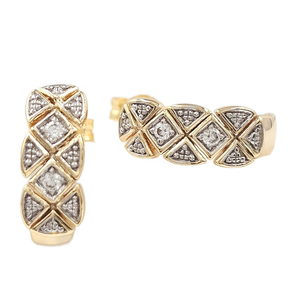 ต่างหูเพชรแท้ทรงบริลเลียนต์ ดีไซน์วินเทจคลาสสิก สำหรับงานหมั้นและงานเลี้ยง ชุบทองคำ 18 กะรัต ชุบโรเดียม สำหรับผู้หญิง ขายส่ง - Product Image 4